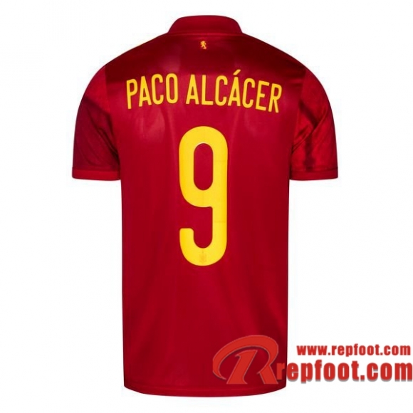 Espagne Maillot de PACO ALCACER #9 Domicile EURO 2020