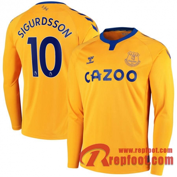 Everton Maillot de Sigurdsson #10 Exterieur Manches longues 2020-21  Everton Maillot de Sigurdsson #10 Exterieur Manches longues 2020-21