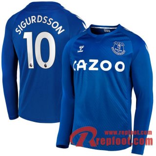 Everton Maillot de Sigurdsson #10 Domicile Manches longues 2020-21