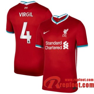 Liverpool Maillot de Virgil Van Dijk #4 Domicile 2020-21
