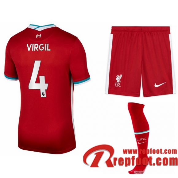 Liverpool Maillot de Virgil Van Dijk #4 Domicile Enfant 2020-21