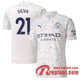 Manchester City Maillot de Silva #21 Third 2020-21