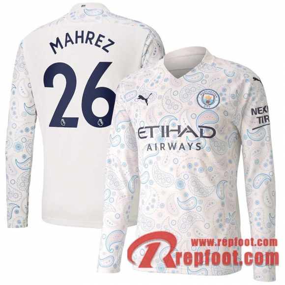 Manchester City Maillot de Mahrez #26 Third Manches longues 2020-21