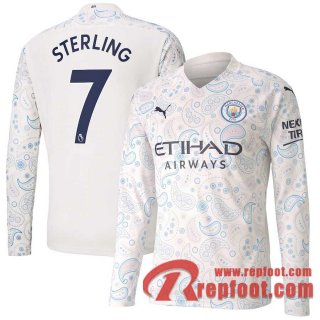 Manchester City Maillot de Sterling #7 Third Manches longues 2020-21