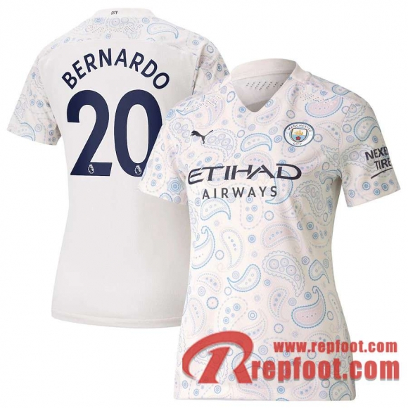 Manchester City Maillot de Bernardo #20 Third Femme 2020-21