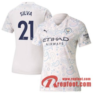 Manchester City Maillot de Silva #21 Third Femme 2020-21