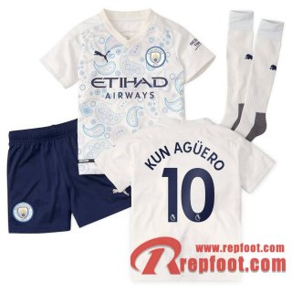 Manchester City Maillot de Kun Agüero #10 Third Enfant 2020-21