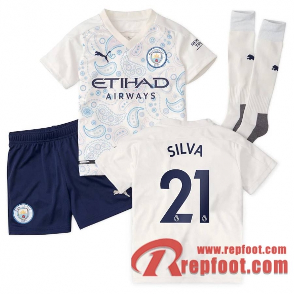 Manchester City Maillot de Silva #21 Third Enfant 2020-21