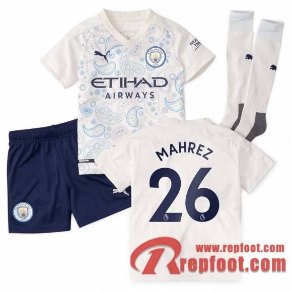 Manchester City Maillot de Mahrez #26 Third Enfant 2020-21