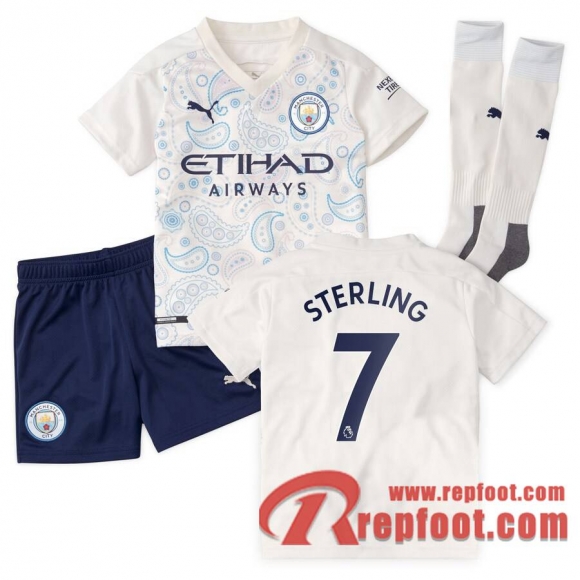Manchester City Maillot de Sterling #7 Third Enfant 2020-21