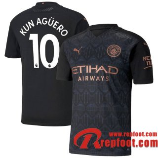 Manchester City Maillot de Kun Agüero #10 Exterieur 2020-21