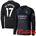 Manchester City Maillot de Bruyne #17 Exterieur Manches longues 2020-21