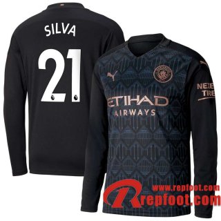 Manchester City Maillot de Silva #21 Exterieur Manches longues 2020-21