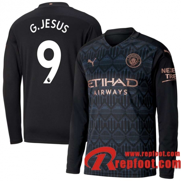 Manchester City Maillot de G.Jesus #9 Exterieur Manches longues 2020-21