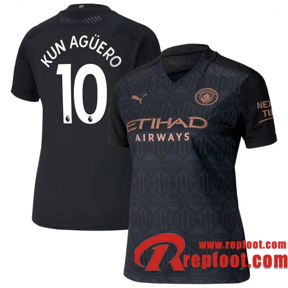 Manchester City Maillot de Kun Agüero #10 Exterieur Femme 2020-21