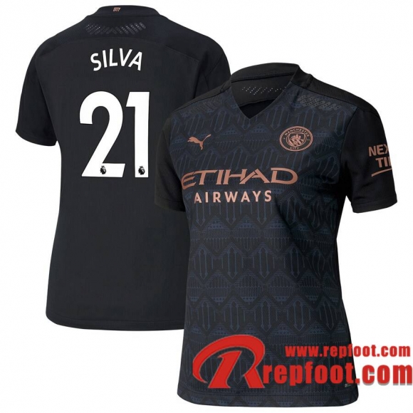 Manchester City Maillot de Silva #21 Exterieur Femme 2020-21