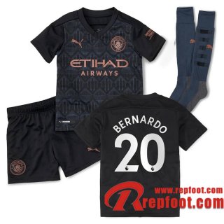 Manchester City Maillot de Bernardo #20 Exterieur Enfant 2020-21