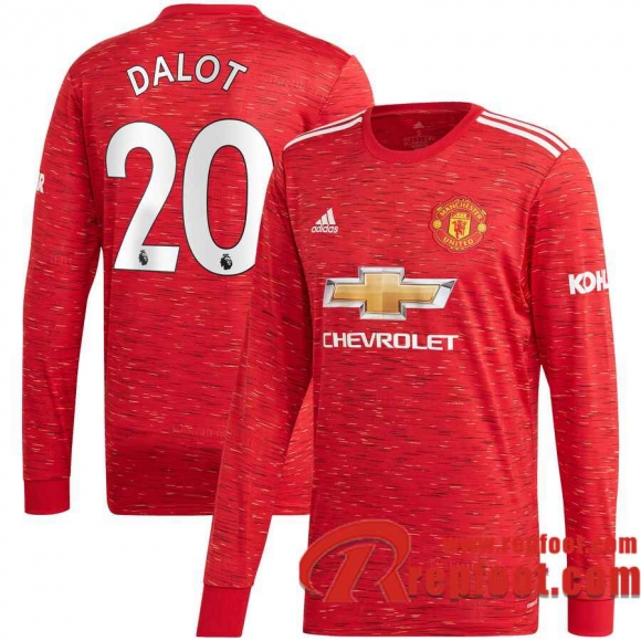 Manchester United Maillot de Diogo Dalot #20 Domicile Manches longues 2020-21