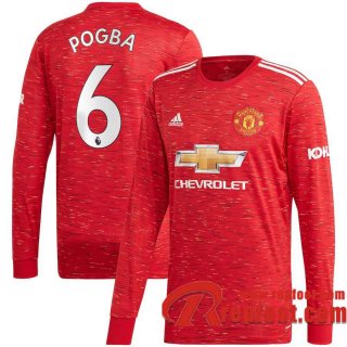 Manchester United Maillot de Paul Pogba #6 Domicile Manches longues 2020-21
