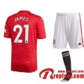 Manchester United Maillot de Daniel James #21 Domicile Enfant 2020-21