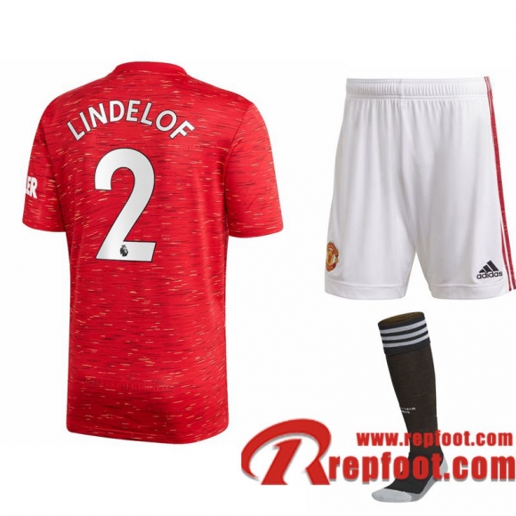 Manchester United Maillot de Victor Lindelöf #2 Domicile Enfant 2020-21