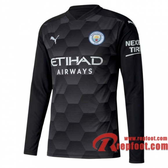 Manchester City Maillot de Gardien Enfant Manches longues 2020-21 Noir