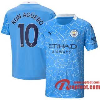 Manchester City Maillot de Sergio Agüero #10 Domicile 2020-21