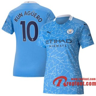 Manchester City Maillot de Sergio Agüero #10 Domicile Femme 2020-21