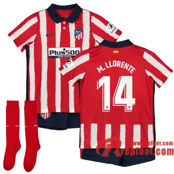 Atletico Madrid Maillot de M. Llorente #14 Domicile Enfant 2020-21