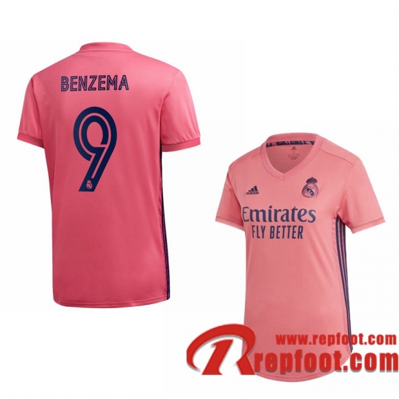 Real Madrid Maillot de Karim Benzema #9 Exterieur Femme 2020-21  Real Madrid Maillot de Karim Benzema #9 Exterieur Femme 2020-21