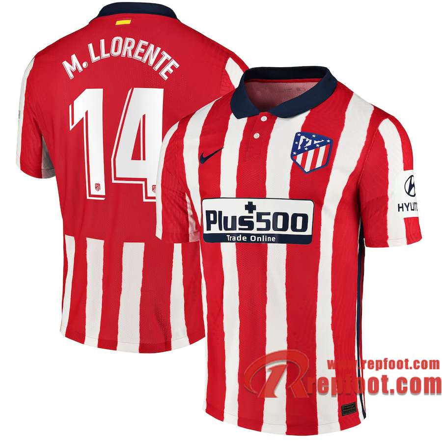 Maillot de foot Atletico Madrid M. Llorente #14 Domicile ...